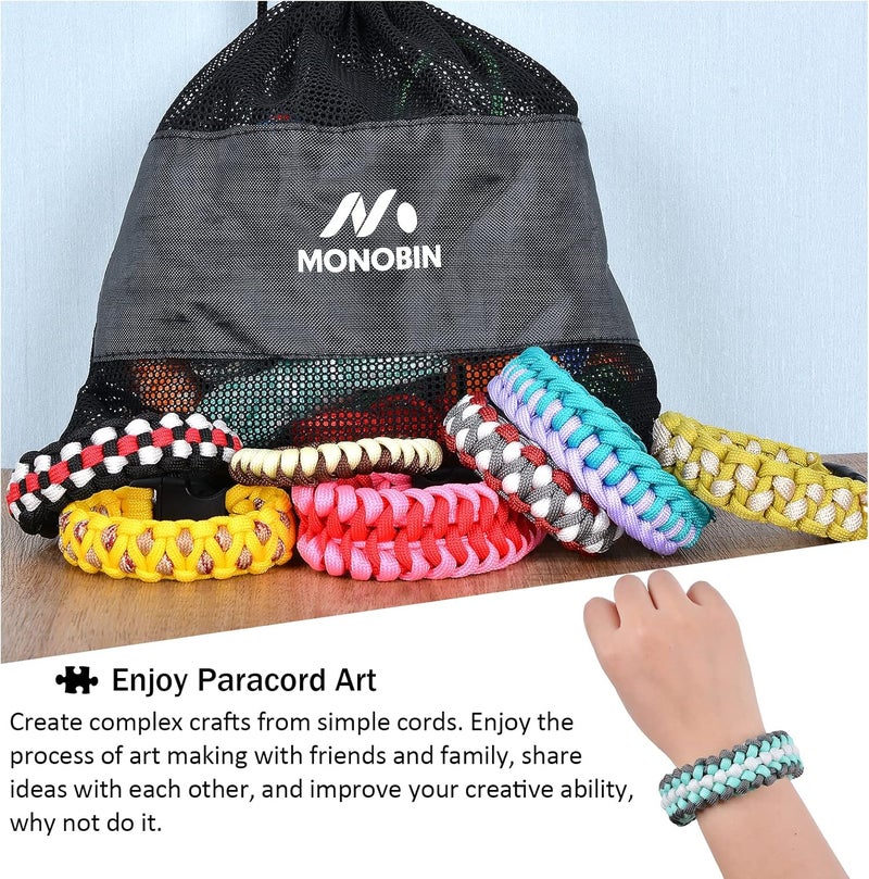 MONOBIN 36 Colors 10ft Paracord 550 Combo kit, Paracord Bracelets Making kit - Multifunction Paracord Rope with Instruction for Making Lanyard, Dog Collar, Idea for Gift… - Image 5